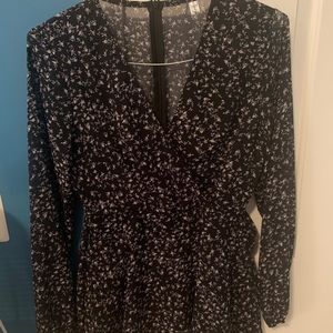 Small navy/ floral romper
